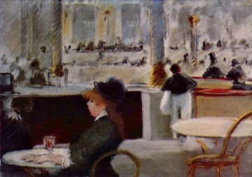 Interior de un café Eduard Manet Pinturas al óleo